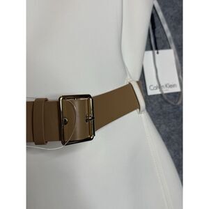 Calvin Klein Women's Size 8 Sleeveless Belted Suit Dress White